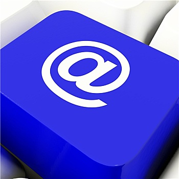 键盘,蓝色,发电子邮件,联系