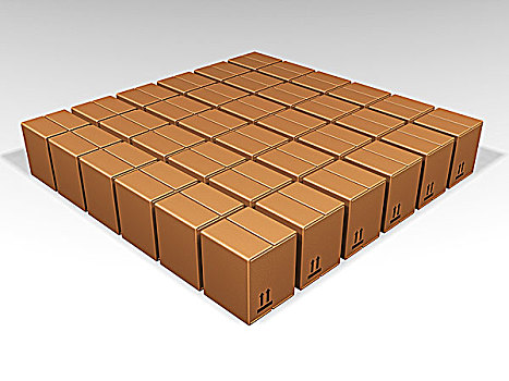 许多,褐色,盒子