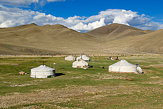 游牧,蒙古包,蒙古,草原,阿尔泰,山峦,亚洲