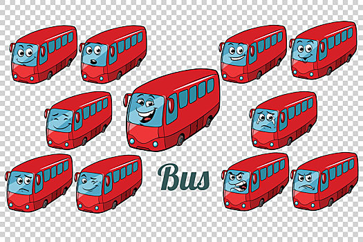 巴士,公共汽车,收集,中色背景
