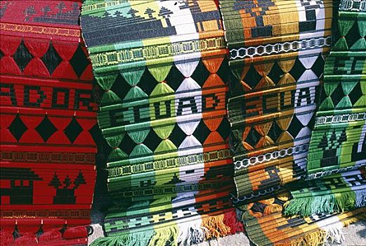 街道,货摊,销售,传统,编织物,垫子,基多,厄瓜多尔