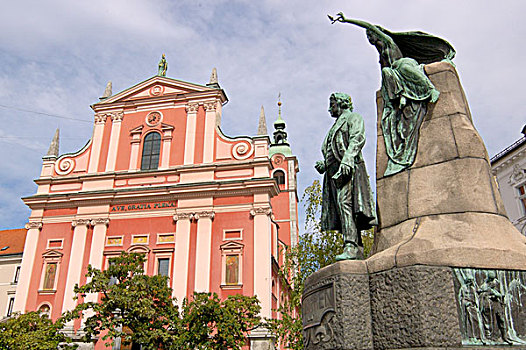 斯洛文尼亚,卢布尔雅那,雕塑,诗人