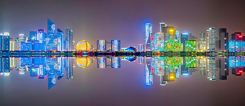夜景,中央商务区,建筑,风景,杭州