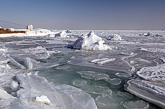 冰冻,黑海,稀有,现象,时间,敖德萨,乌克兰,东欧