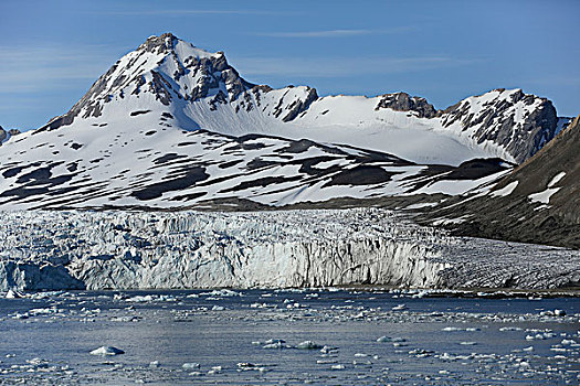 北极,斯瓦尔巴群岛,冰河,雪山,顶峰
