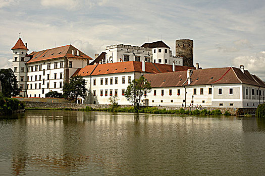 城堡,水塘,南波希米亚,捷克共和国,欧洲