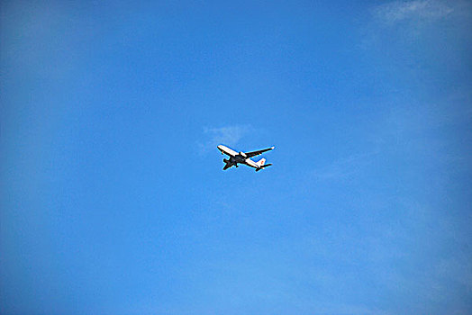蓝天下的飞机