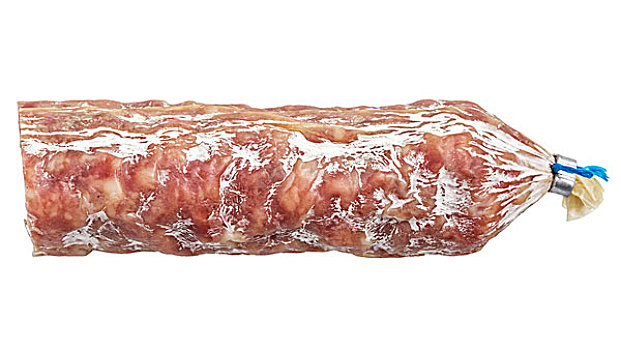 干燥,猪肉,意大利腊肠,隔绝,白色背景,背景