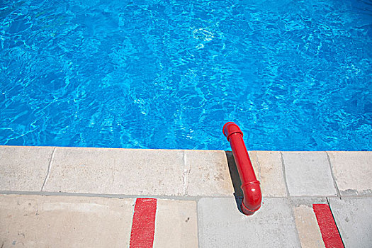 游泳池,红色,水管
