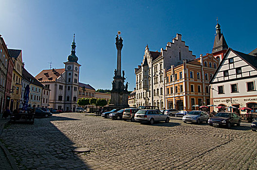 教堂,市场,城镇,捷克共和国