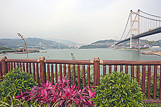桥,花园,香港