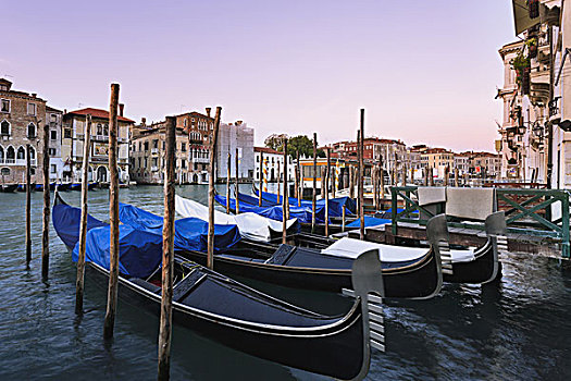 小船,停泊,排列,威尼斯,意大利