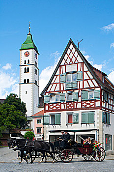 教堂大街,万根,斯瓦比亚,巴登符腾堡,德国,欧洲