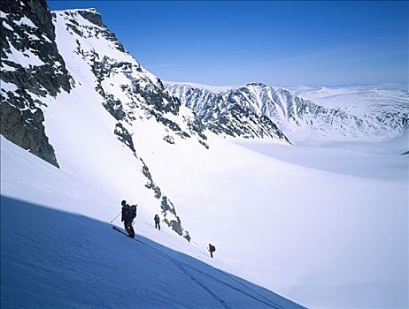 滑雪者,山峦