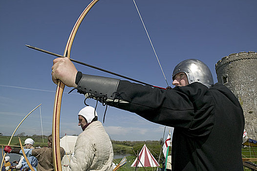 威尔士,彭布鲁克郡,弓箭手,历史再现,城堡