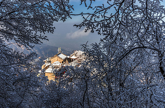 华山,雪景