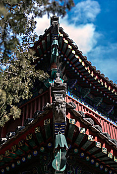 北京卧佛寺鼓楼屋脊