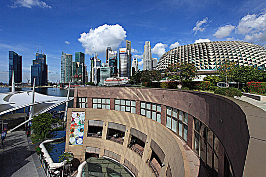 新加坡,城市天际线,风景,休闲场所,剧院