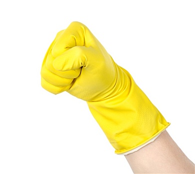 拳头,黄色,手套