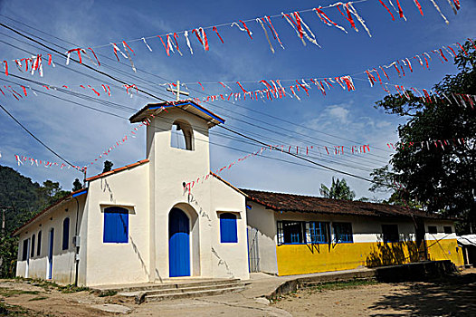 村教堂,巴拉提,帕拉蒂,格斯塔佛得角,巴西,南美