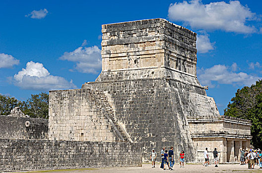 庙宇,球,球场,玛雅,遗址,马雅里维拉,尤卡坦半岛,墨西哥