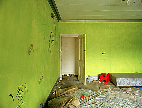 彩色,柠檬,绿色,废弃,房间,老,酒吧,伦敦