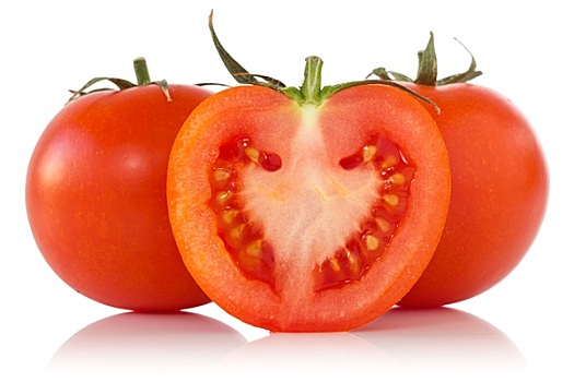 西红柿,反射,白色背景,背景