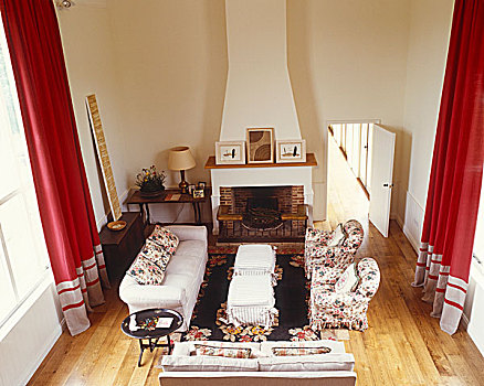 住宅伦敦,公寓,俯视,沙发,正面圣母,长老会,侧面,阳光斯堪的纳维亚