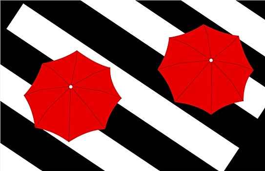 两个,红色,伞,条纹,背景