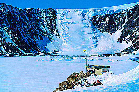 雪崩,靠近,南极,车站