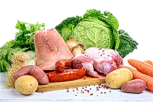 蔬菜,肉,砂锅炖菜