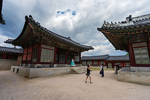 韩国首尔景福宫延吉堂景观