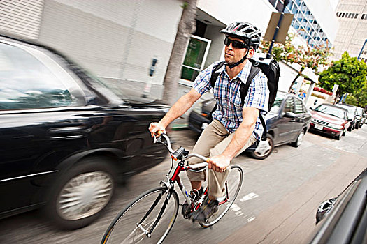 男人,骑自行车,圣地亚哥,加利福尼亚