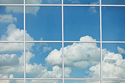 蓝天,云,窗,艾伯塔省,加拿大