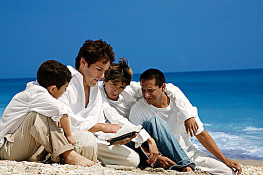 海滩,圣经,学习