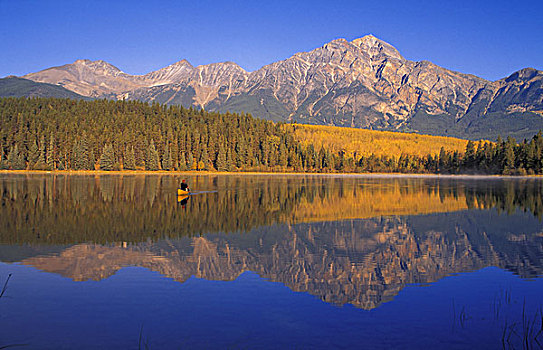 独木舟,湖,碧玉国家公园,艾伯塔省,加拿大