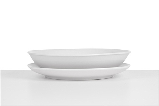 空,白色,陶瓷,汤,盘子