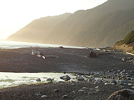 背包旅行,迷失,海岸,加利福尼亚