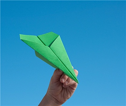 绿色,纸飞机