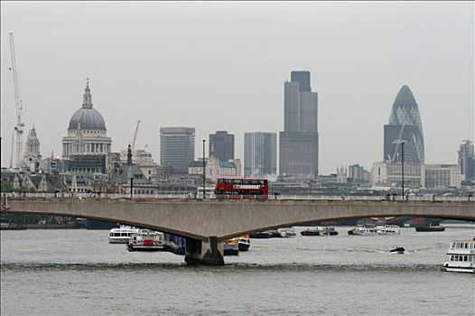 英国,英格兰,伦敦,滑铁卢桥,城市,背景