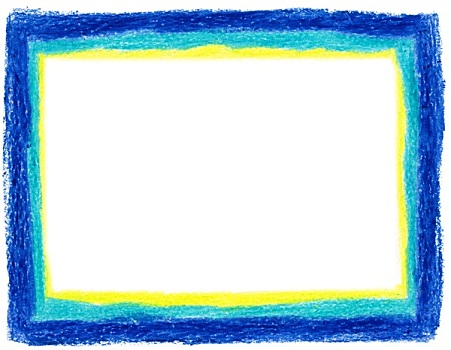 蓝色,黄色,蜡笔画,框