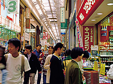购物街,大阪,日本