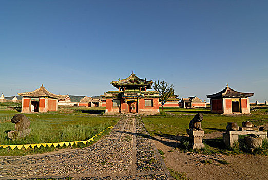 庙宇,室内,寺院,喀喇昆仑,省,蒙古,亚洲