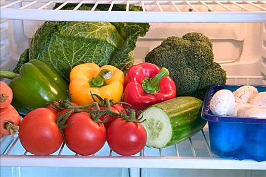 冰箱,满,蔬菜