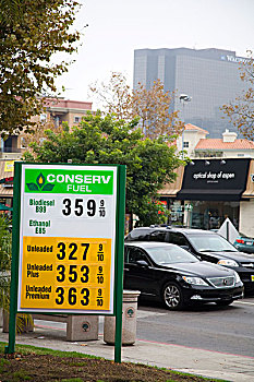 燃料,绿色,加油站,洛杉矶,加利福尼亚,美国