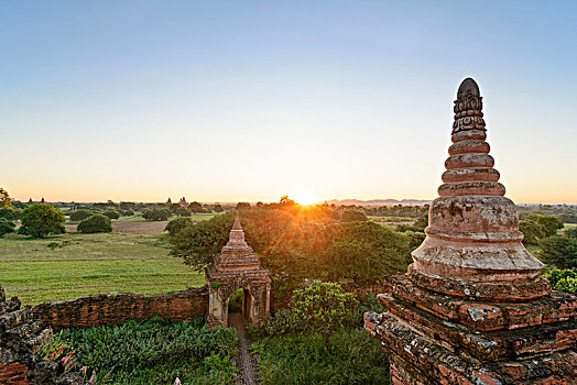 蒲甘,庙宇,佛塔,曼德勒,区域,缅甸