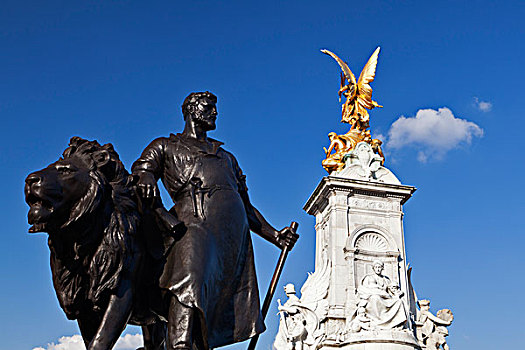 英格兰,伦敦,白金汉宫,制造,雕塑,维多利亚皇后,纪念,户外