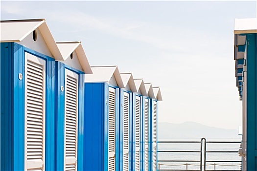蓝色,海滩小屋