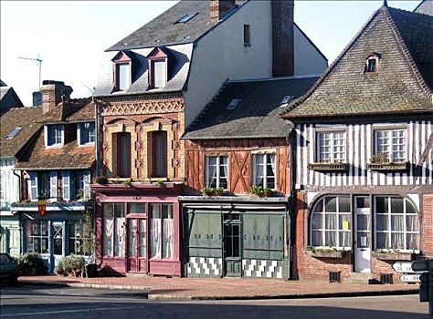 法国,下诺曼底,苹果白兰地,古老,半木结构房屋