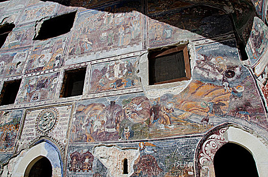 土耳其,寺院,玛丽亚,黑色,历史,12世纪,墙壁,遮盖,18世纪,壁画
